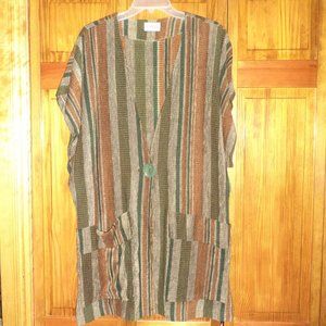 CASA unique multi color long vest sz L woman